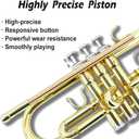 Bb Standard Trumpet Set for Beginners or students with Carrying Hard Case, 7C Mouthpiece, Cleaning Cloth and Gloves (gold)