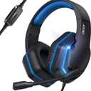 Acer Wired Gaming Headset for PS5, PS4, PC, Xbox Series X|S, Switch, Gaming Headphones with Noise Cancelling Microphone, LED Lights &50mm Speaker, 3.5mm Jack for Gaming, Black