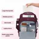 ECOHUB Travel Backpack for Women, 18x14x8 Spirit Airlines Personal Item Bag with Clear Toiletry Bag, Laptop Carry on Backpack with USB Port, Airline Approved Under Seat 14 Pockets 30L, Red