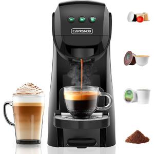 Warriors1 Mini Coffee Maker for Keurig K Cup, Espresso Machine for Nespresso Original, Dolce Gusto Pods, Ground Coffee, 20 Bar Coffee Machine fits kitchens, apartments, dorms, RVs, 28 oz Reservoir