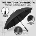 Uzi Tactical Self Defense Umbrella Windproof Unbreakable Fiberglass with Carbide Tip - Lightweight, Large, Portable, Travel Umbrella for Men & Women Combat-Ready for Rain, Snow & Wind, 44 Inch