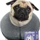 Loflaze Soft Inflatable Dog Cone Collar Alternative After Surgery - Dog Neck Donut E Collar for Large Medium Small Dogs Cats Post Surgery - Recovery Collar to Stop Licking - Grey, L