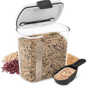 ProKeeper 2.5-Quart Grain Storage Container with Hinged Lid, Clear BPA-Free, Airtight Seal, 5.5 x 7.65 x 7.25", 1 Piece