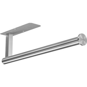 ASTOFLI Paper Towel Holder Under Cabinet No Drilling, Self Adhesive Paper Towel Holder Wall Mount for Kitchen Rack, Under Counter Napin Holder No Drill, RV, 304 Stainless Steel, Silver