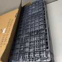 Collapsible Storage Bin Containe52 Liter Transferheavy duty plastic storage box,milk crates heavy duty Transit storage of various items gray (1)