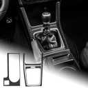 AIRSPEED for Subaru WRX Gear Shift Panel Frame Cover Center Console Cup Holder Frame Sticker Interior Decoration for Subaru WRX Saloon 2015 2016 2017 2018 2019 2020 2021 Accessories, (Black)