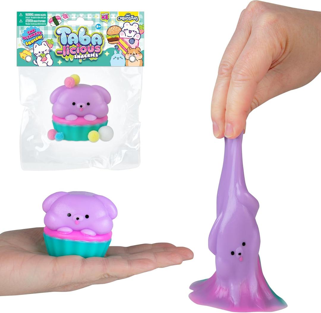 ORB Tabalicious Snackies TABA Squishy Dog Cupcake Toy - Cute, Sticky TABA Squishy Food Themed Animal Stress Ball Squishies - Fun, Soft Kawaii Sensory Fidget Toys and Gifts for Kids and Adults