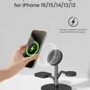 3 in 1 Charging Station for Apple Devices, Fast Charging Magsafe Charger Stand with LED Light and 20W PD Adapter, Wireless Nightstand Charger for iPhone17/16/15/14/13/12 Series,AirPods,iWatch and More