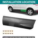 Rear Left Door Lower Side Body Molding Panel Cover Trim with Retainer Clips for Ford Escape 2013 2014 2015 2016