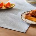 ZeeMart Rustic Cotton Linen Table Runner, 13x72 Inches Blue, Farmhouse Style Dusty Blue Table Runners 72 Inches Long, Washable Kitchen Dining Table Decoration for Home Party Decor