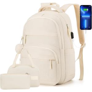 YAMTION 3 Pack School Bag Set for Women Girls,Laptop Backpack for College Students Secondary School Bags Book Bag Back Pack,Mochilas Mujer Morrales Escuela, 15.6 inch