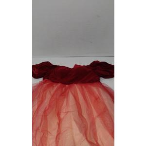BJCYYN Short Puff Sleeves Sparkly Tulle Ball Gown Prom Dress Quinceanera Dress (as1, Alpha, m, Regular, Regular) Red Medium