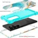 Hocase for Galaxy S24 Ultra Case, Shockproof Heavy Duty Hard Plastic+Soft Silicone Rubber Bumper Hybrid Dual-Layer Protective Case for Samsung Galaxy S24 Ultra 6.8" 2024 - Teal