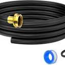 12FT Dehumidifier Drain Hose with 3/4 Inch FHT Connector, Featuring Rust-Resistant Brass Fittings for Leak-Proof Connection, Perfectly Compatible with Most Dehumidifier Brands(7 Length Options) (Black)