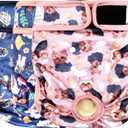 Langsprit Washable Female Dog Diapers (3 Pack) - No Leak Reusable Diapers for Doggy Female in Period - Highly Absorbent Dog Heat Panties with Adjustable Snaps Medium