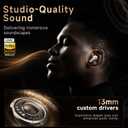 Studio-Quality Wireless Ear Buds with Deep Bass & Enhanced Audio Clarity, Bluetooth 5.4, 10-Year Lifespan Earbuds, ENC Noise Cancelling Calls, Secure Fit Memory Foam Tips, IPX6 Waterproof (White)