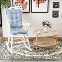 Klear Vu The Gripper Non-Slip Rocking Chair Cushion Set with Thick Padding, Includes Seat Pad & Back Pillow with Ties for Indoor Living Room Rocker, 17x17 Inches, 2 Piece Set, Wedgewood