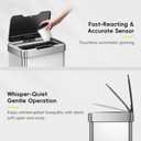 EKO Mirage-T 50 Liter / 13.2 Gallon Touchless Rectangular Motion Sensor Trash Can or Recycling Bin, Brushed Stainless Steel Finish