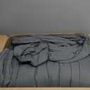 CYMULA Queen Size Feather Down Comforter - All Season Dark Grey Duvet Insert, Lightweight Box Stitched, Fluffy Breathable, Ultra Soft Quiet Hotel Style with 8 Tabs(90" x 90")