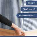 Extra Deep Queen Fitted Sheet - Hotel Luxury Single Fitted Sheet Only - Easily Fits 18 inch to 24 inch Mattress - Ultra Soft, Wrinkle Free with Extra Deep Pockets - Breathable & Comfy - Blue Stripes