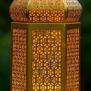VELA LANTERNS Large Golden Tower Temple Moroccan Lantern Lamp Decorative Candle Holders for Ramadan Decorations, Hanging, Outdoor Patio or Porch, Indoor Home Decor, Gold, Lantern Only Does Not Contain Candle
