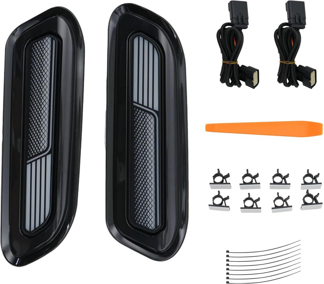 LED Hood Side Maker Light Compatible with 2019-2024 Dodge RAM 1500 Vent Scoop Light (No Rebel TRX RHO) Hood Vent Lamp Replacement for 2019-2024 Dodge RAM 1500 Accessories