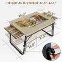 Puzzle Table with Drawers for 1500 Piece Jigsaw Puzzles – Adjustable Tilting Puzzle Board with Folding Legs & 6 Slidable Sorting Trays for Adults, Portable Wooden Puzzle Boards with Protective Cover
