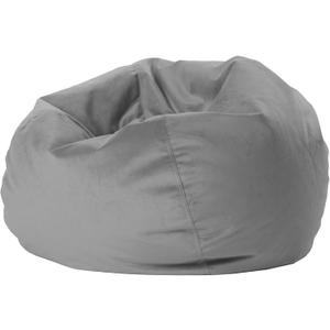 FDP 30" Soft Velvety Bean Bag Chair, Furniture for Kids and Teens, Perfect for Reading, Playing Video Games or Relaxing - Smoke