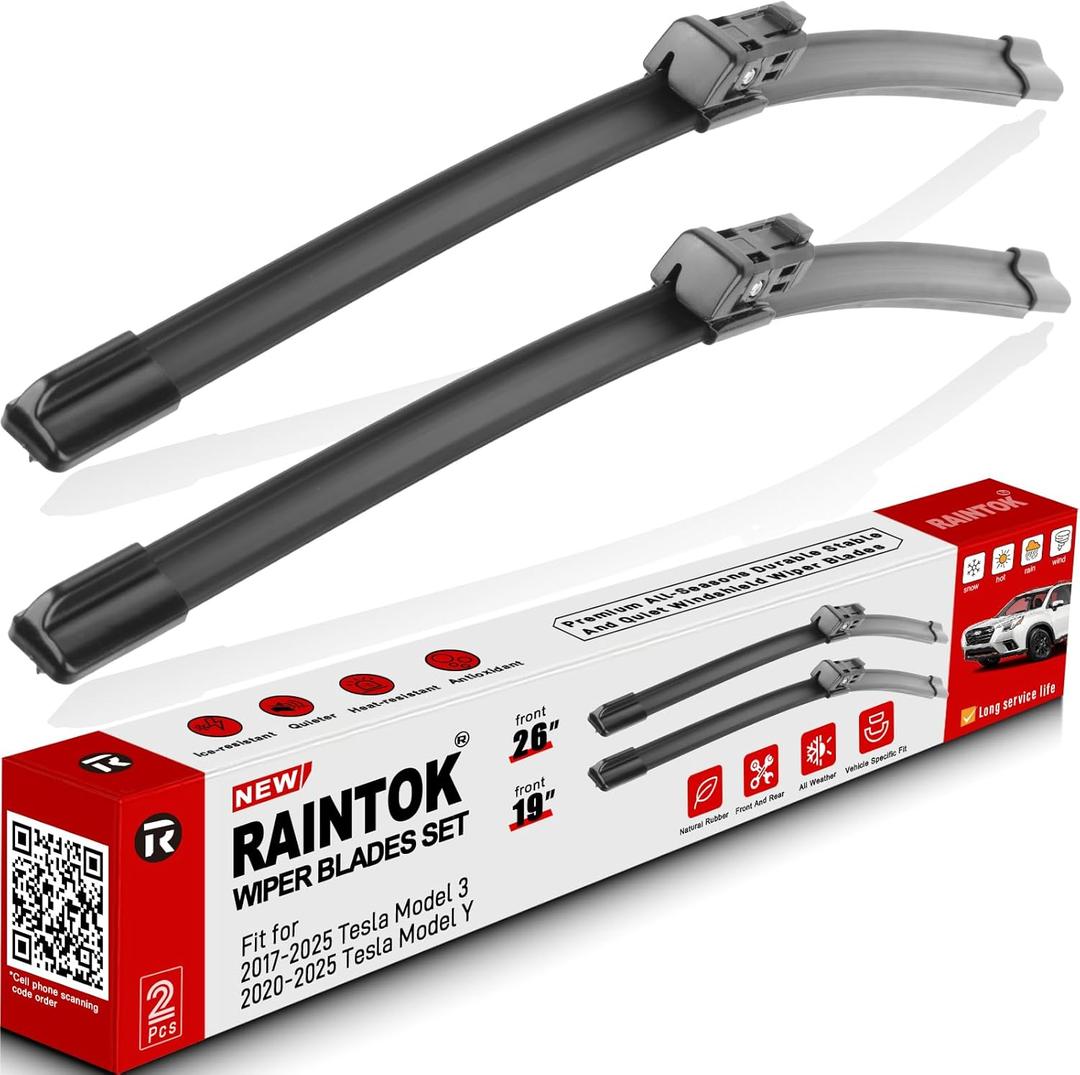 26" 19" Windshield Wiper Blades Replacement for 2017-2023 Tesla Model 3 & 2020 2021 2022 2023 Tesla Model Y Original Factory Quality Front Wipers Blade Set for My Car - (Pack of 2)