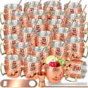 Moscow Mule Mugs Set of 24 Packs Copper Mule Mugs 18oz Bulk Large Hammered Stainless Steel Cups with Handle 1pcs 0.5oz Double Jigger 24pcs Stainless Steel Straws for Cold Chilled Drinks Cocktails