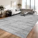 8x10 Area Rugs for Living Room, Modern Abstract Non-Slip Backing Washable Rugs, Soft Thin Large Area Rug Stain Resistant Carpets for Bedroom Dining Room Home Decor, Blue Gray