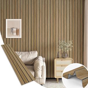 3D Wood Panels for Wall Acoustic Wood Wall Panels 11.8"x196" Soundproof Vintage Wooden Slat Wallpaper Removable Herringbone Shiplap Wallpaper for Bedroom TV Background Living Room Ceiling (Brown)