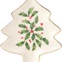 Lenox Serveware, Hosting The Holidays Tree Plate, Festive Porcelain Dinnerware, Service for 1, Pasta, Salad and Dinner, Dishwasher Safe, Christmas Decorations (MultiColor, 5.75 inch Length, 1 Piece)