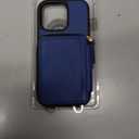 iPhone 16 Pro Case Wallet, Card Holder Leather Phone Protective Handbag Flip Cover with Crossbody Strap for iPhone 16 Pro 6.3" Navy Blue