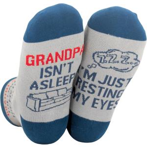 InnoBeta Grandpa Gifts, Gifts for Grandpa on Christmas, One Size Crew Socks, Im Just Resting My Eyes