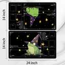 Playmat for MTG with Zones (2 Pack), Card Game Mat Non-Slip Rubber Base and Stitched, 24 x 14 inch TCG Play Mat for MTG and Other Card Games, Cute Magic Frog
