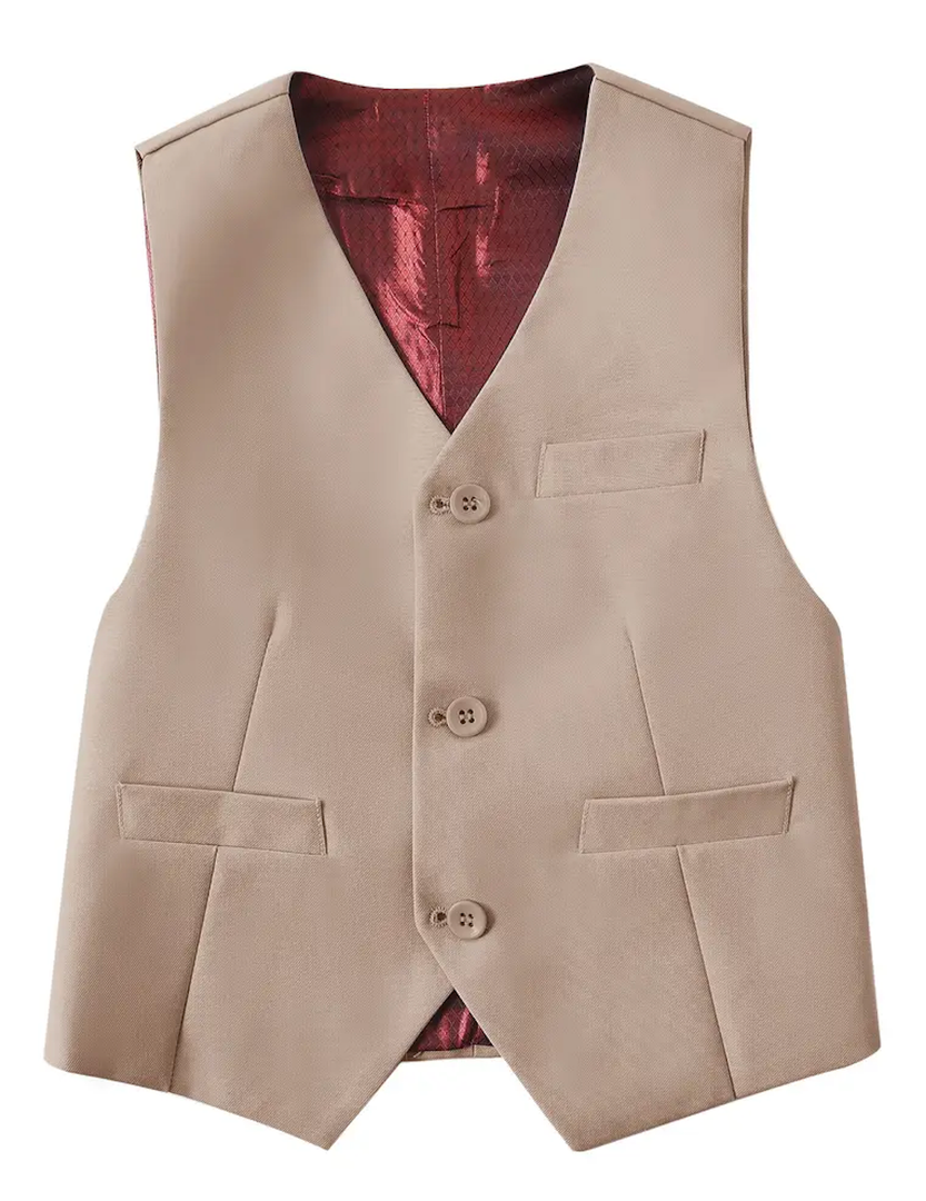 Boys Suit Vest for Toddler Boy 14 Y Butoon Single Breasted Formal Vest Kids Dress Vest