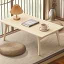 Bamboo Coffee Table Foldable Japanese Floor Desk Folding Low Tea Table No Assembly 26x16x12in Portable Bedroom Living Room Furniture for Dining Working Studing Relaxing (Natural Wood, Large)