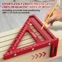 8.5 Inch Large Carpenter Square Multi-Angle Measuring and Marking & Creating Spacing Marks,15-90 Degrees Angle Marking Square,Marking Gauge