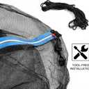 Trampoline Replacement 12 13 14 15 16 ft Trampoline Safety Net Round Frame Trampolines Enclosure Net Weather Resistant Trampoline Net with Double Headed Zippers, Net Only (8 Straight Poles, 12 FT)