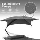 SUNCREAT Hammocks Standing Patio Hammock with Canopy, Portable Hammock with Stand Foldable, Patent Pending, Dark Gray