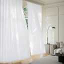 NICETOWN Pure White Semi Sheer Curtains for Living Room 4 Panels Set, W52 x L84 in, Non See Through Privacy Light Filtering Draperies Heavyweight Fabric, Rod Pocket Window Treatments for Patio Door