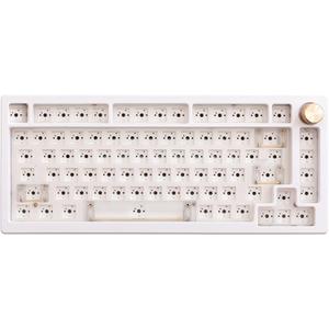 GK GAMAKAY SN75 75% Mechanical Keyboard Kit, VIA Programmable Hot Swap Tri-Mode Bluetooth/Type-C/2.4G Wireless RGB Customized Keyboard Kit, PCB Mounting Plate EVA Sound Insulation Mat (White)