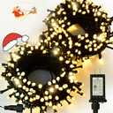 ULG Upgraded 2-Pack 186FT 500 LED Christmas String Lights, Extendable Waterproof Fairy Lights with Memory Function, 8 Modes, Bubble Bulbs, Warm White, Adapter Included for All Decor