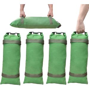 Flood Barrier Sand Bags 4Pcs Thickened Long Canvas Flood Protection Sandbags & Reusable With Insert Buckle Handle Sandbags for Emergency Flood Protection Fits Doors Garages Basement Counterweights (4)