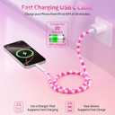 SAMONPOW USB C to USB C Cable for iPhone 17 16 Charger Cord 3.3FT 60W Type C Charger Cord Pink Red Jade Beaded USBC Phone Cable Fast Charging for iPhone 17 16 15 Pro Max for Samsung Galaxy S25 S24