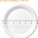4 x CantaGreen 500 Count 6 Inch Small Heavy Duty Compostable Dessert Plates, Biodegradable Bagasse and Bamboo Fiber Paper Plates