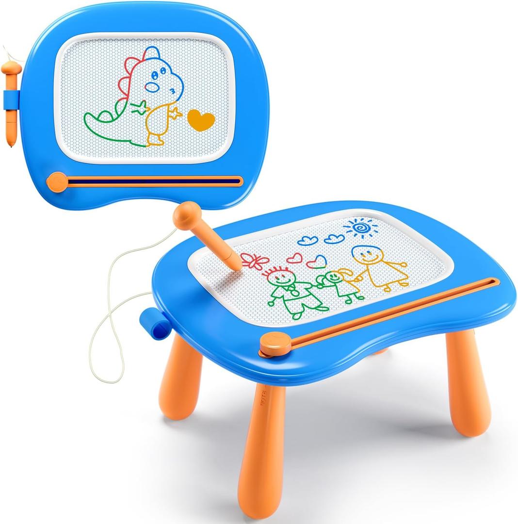 Magnetic Drawing Board, Toddler Boys Toys for 1 2 3 Year Old Gifts, Etch Doodle Sketch Board Learning Educational Toys for 1-3 Boy Birthday Gifts, Blue