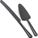 GoGeiLi Black Cake Knife and Server Set, 13-inch Stainless Steel Cake Cutting Set, Elegant Cake Cutter Set for Wedding, Birthday, Parties, Anniversary