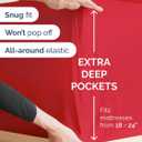 Extra Deep Full Sheet Set - 6 Piece Breathable and Cooling Sheets - Hotel Luxury Bedding for Women, Men, Kids & Teens - Easy & Secure Fit - Soft, Wrinkle Free and Comfy with Extra Deep Pockets - Red